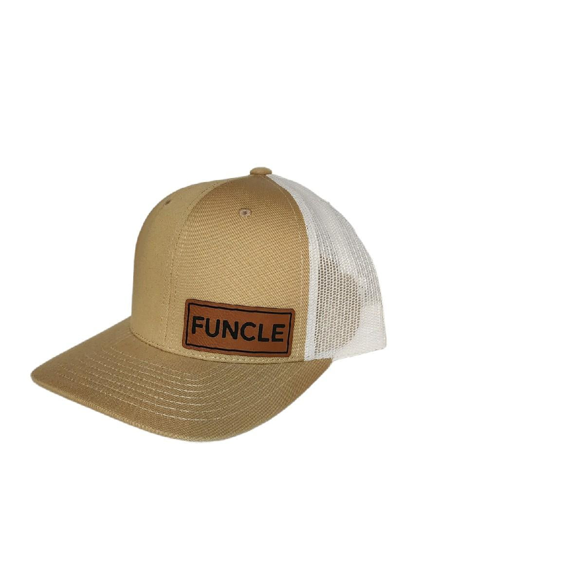 Traditional baseball cap with "FUNCLE" leather patch