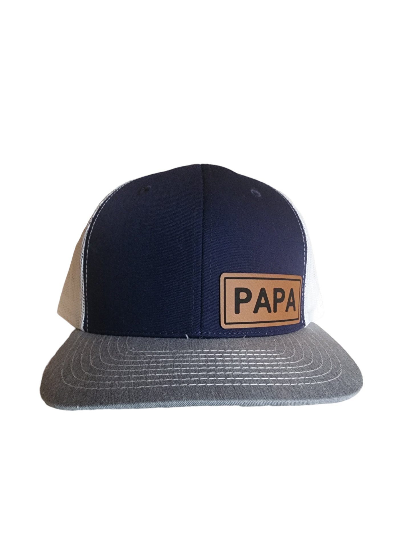 "PAPA" Traditional baseball cap with leather patch