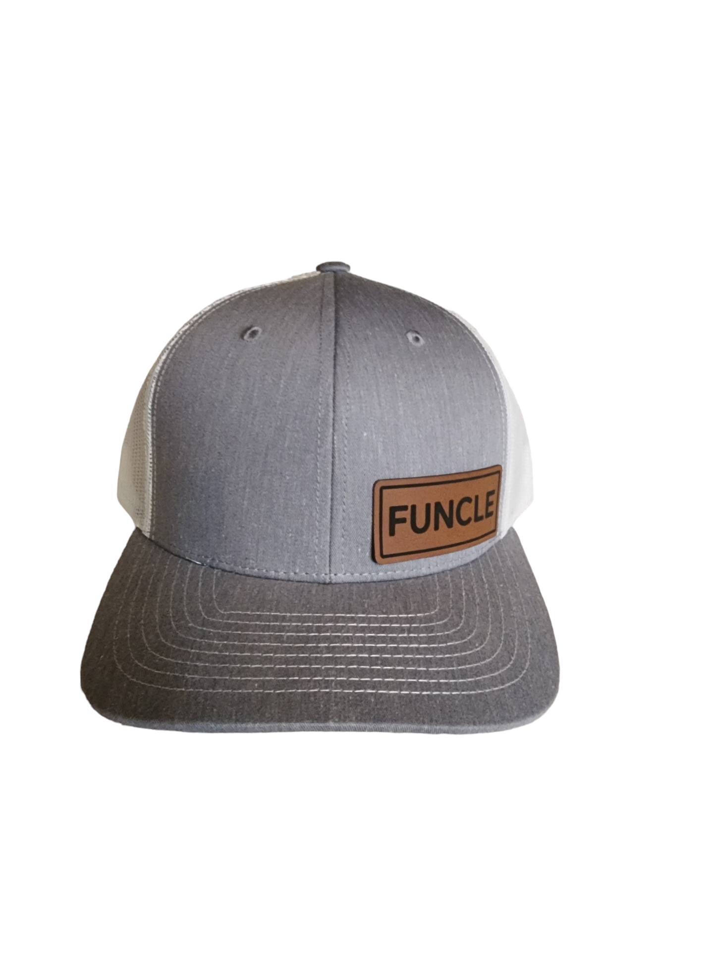 Traditional baseball cap with "FUNCLE" leather patch