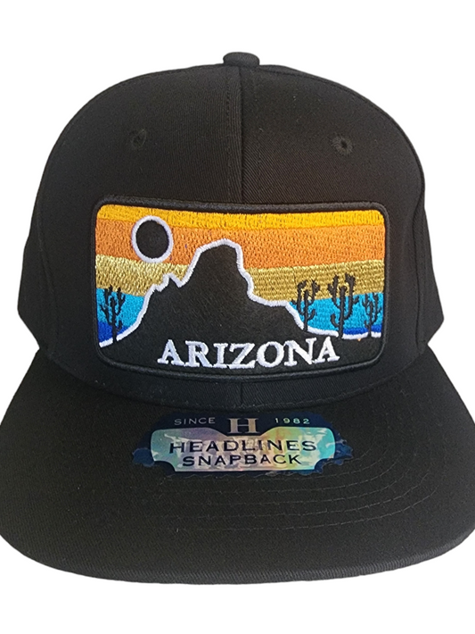 Flatbill Trucker Hat with embroidered Arizona Patch