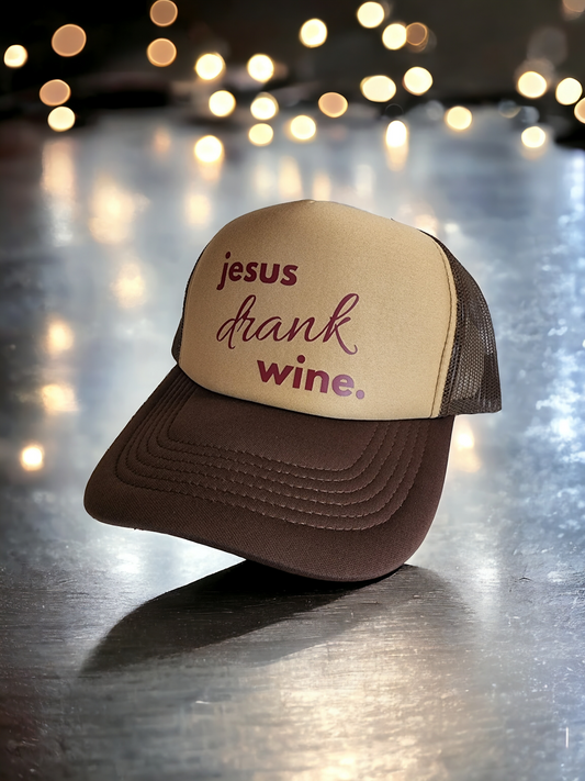 Traditional Trucker Hat "Jesus Drank Wine"