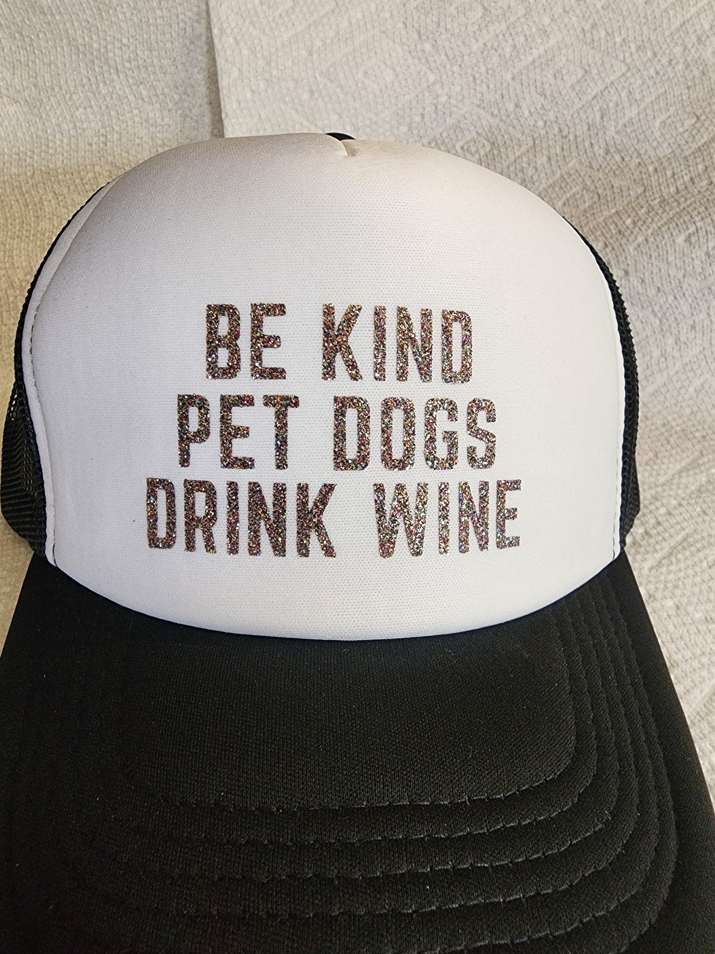 Traditional Trucker Hat "Be kind Pet Dogs Drink Dogs"