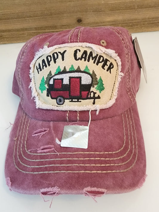 Vintage Hat "Happy Camper"