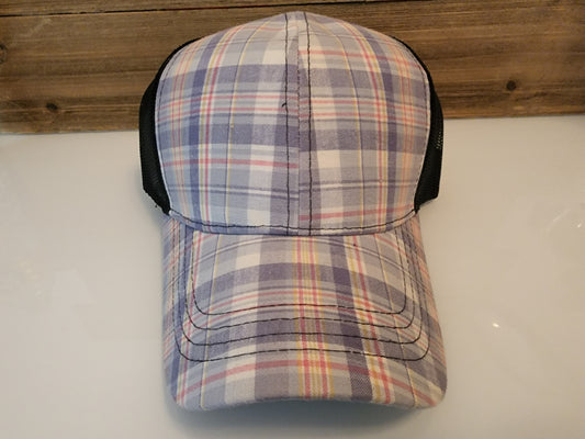 Plaid blank hat